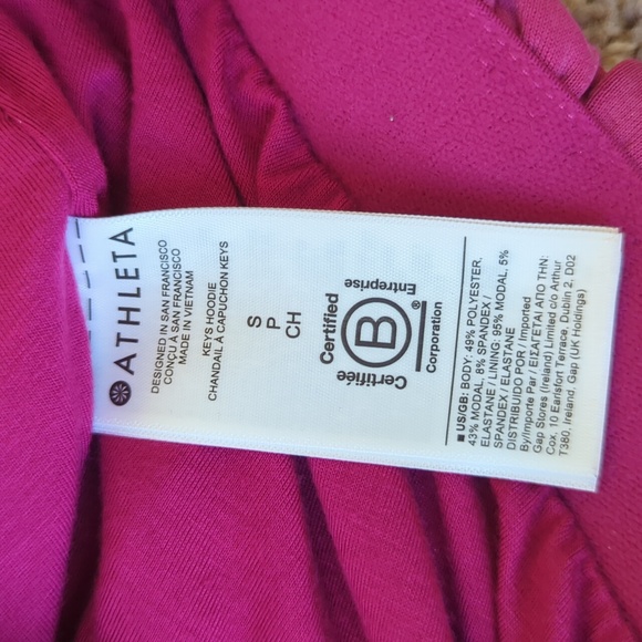 Athleta Allyson Felix Seasoft Full Zip Bubble Hem Hoodie - Fuscia S - Picture 5 of 7
